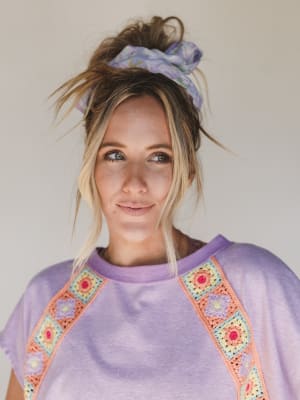Spring Fever Hair Scrunchie - Purple OS / Purple