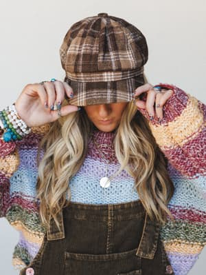 Hazel Pageboy Hat: hazel-pageboy-hat-brown/Brown
