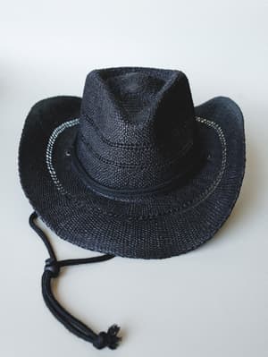 Cowboy Sun Hat - Black OS / Black