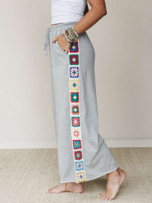 The Nest Love Seeker Crochet Panel Pants: undefined