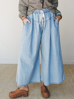 The Nest Quiet Muse Denim Wide Leg Pant: the-nest-quiet-muse-denim-wide-leg-pant-light-denim/Light Denim