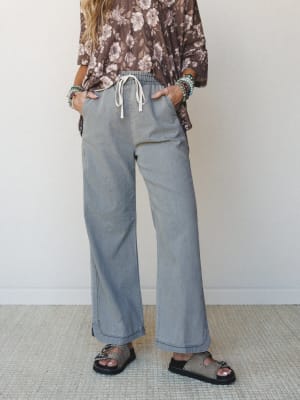 So Comfy Wide Leg Denim Pant: undefined