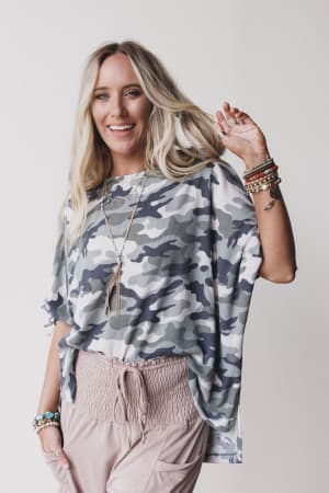 The Nest Little Lark Camo Top: undefined