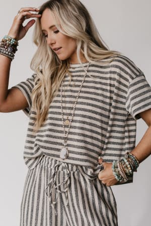 The Nest Ibiza Breeze Striped Top: undefined