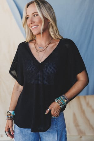 the-nest-cruising-v-neck-top-black/Black