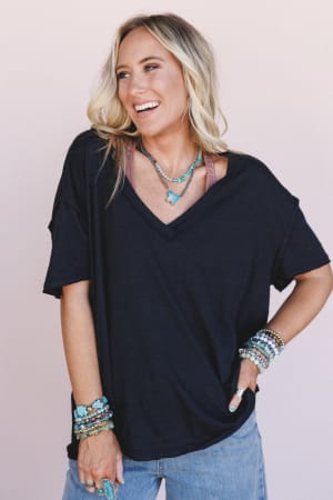the-nest-tried-and-true-v-neck-tee-black/Black