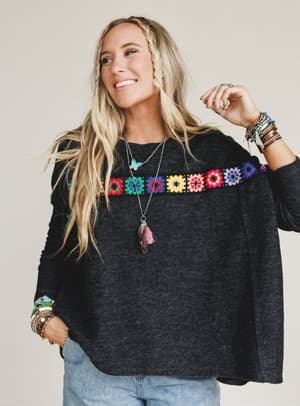 the-nest-cozy-up-crochet-top-charcoal-black-trim/Charcoal