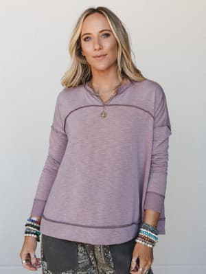 The Nest Everyday Unwind Pullover Sweater: the-nest-everyday-unwind-pullover-sweater-mauve/Mauve