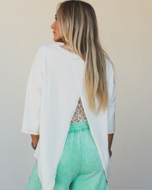 The Nest Callie Split Back Top - Natural XL / Natural