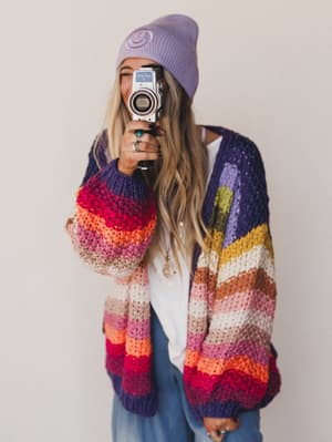 Wrapped up in Color Knit Cardigan: wrapped-up-in-color-knit-cardigan-rainbow/Rainbow