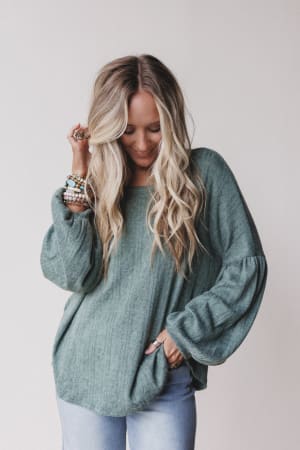 sweet-heart-balloon-sleeve-knit-sweater-olive/Olive