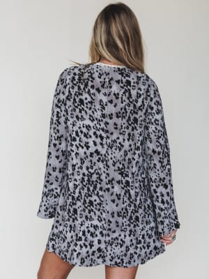 Catwalk Mini Dress - Grey Leopard L / Grey Leopard