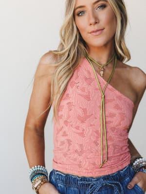 Dream Blooms One Shoulder Brami Top: undefined