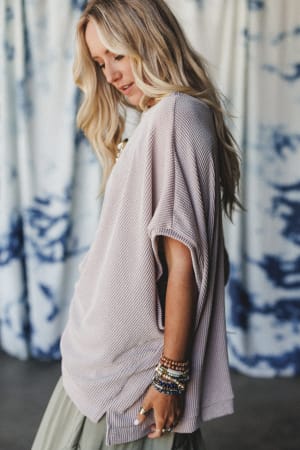 The Nest Moon Glow Texture Knit Top: undefined