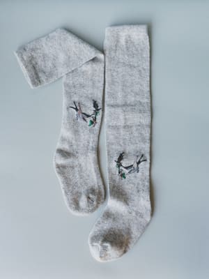 birds-of-a-feather-knee-high-socks-heather-gray/Heather Gray