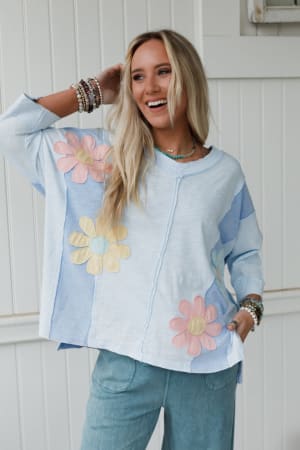 Chasing Bliss Flower Patch Top: undefined