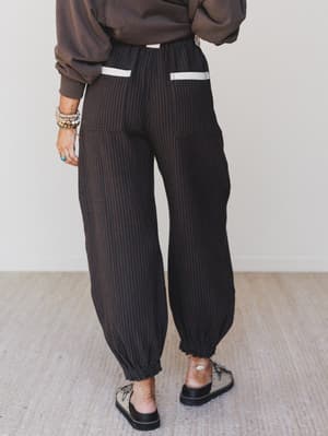 Ahoy Boho Striped Joggers - Midnight L / Midnight