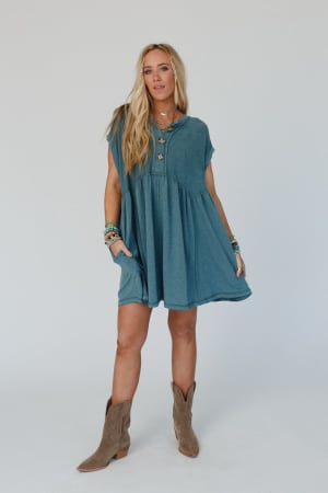 sweet-nothings-baby-doll-dress-teal/Teal