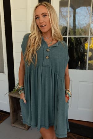 sweet-nothings-baby-doll-dress-teal/Teal