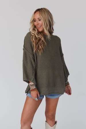 Crisp Air Sweater: crisp-air-sweater-olive/Olive