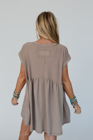 sweet-nothings-baby-doll-dress-khaki/Khaki