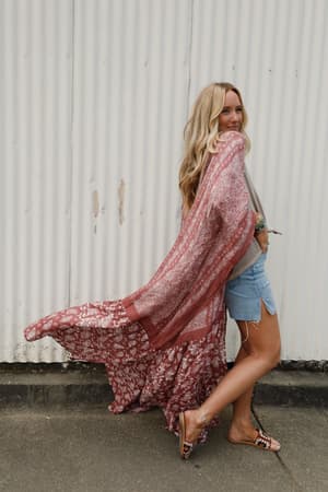 Paisley Tapestry Free Flow Duster Kimono: paisley-tapestry-free-flow-duster-kimono-wine/Wine