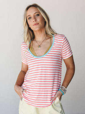 The Nest Scoop Neck Bralette Tee: undefined