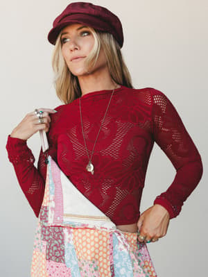 Wander Net Layering Top: wander-net-layering-top-merlot/Merlot