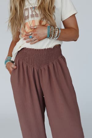 oceana-cinched-pants-mocha/Mocha