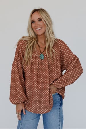 kendrix-printed-top-ginger/Ginger