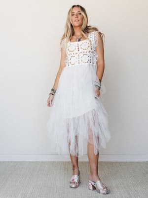 Desert Disco Dress - White OS / White