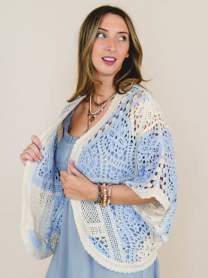 Sunny Days Cardigan - Sky Multi OS / Sky Multi