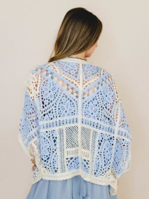 Sunny Days Cardigan - Sky Multi OS / Sky Multi