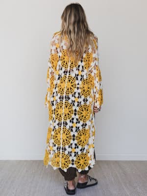 Dazzling Light Duster Kimono - Yellow Multi OS / Yellow Multi