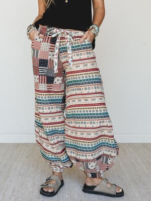 Hometown Effect Pants - Almond Multi L / Almond Multi