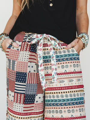 Hometown Effect Pants - Almond Multi L / Almond Multi