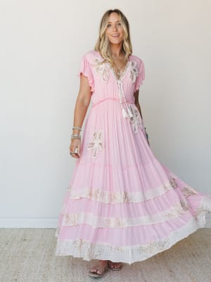 Flowery Night Maxi Dress: undefined