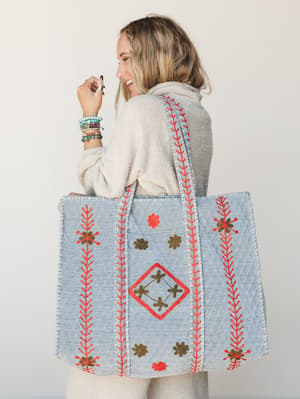 Garden Getaway Duffle Bag: Denim Blue