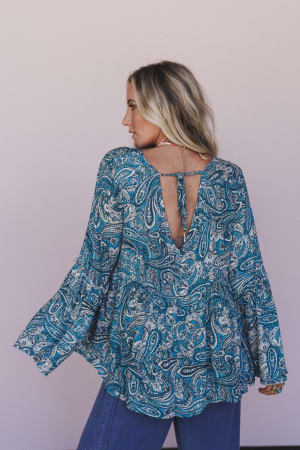 Blue Paisley Print