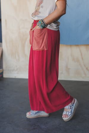 the-nest-no-rush-wide-leg-pants-terracotta-multi/Red