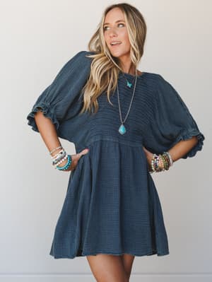 Quinn Puff Sleeve Mini Dress: undefined