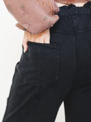 Lucky One Wide Leg Pant - Washed Black XL / Washed Black