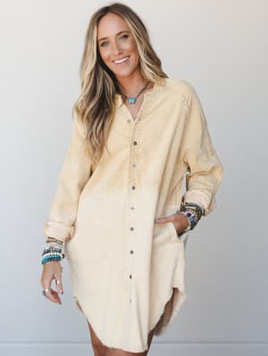 All You Do Tie Dye Corduroy Tunic Dress: undefined