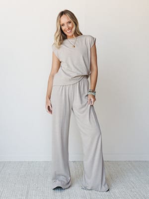 The Nest Lila Pant Set - Taupe XL / Taupe