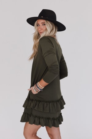 constance-ruffle-hem-long-sleeve-dress-olive-light/Olive