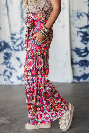 secret-admirer-printed-pants-pink-multi/Pink Multi