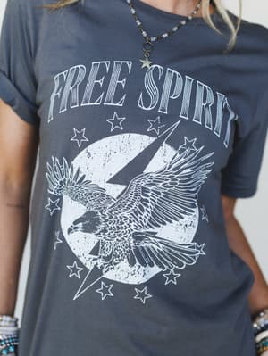 The Nest Freedom Spark Graphic Tee - Charcoal S/M / Charcoal