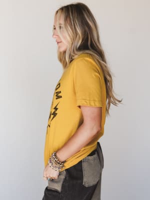 The Nest Rebel Mom Society Tee - Mustard S/M / Mustard