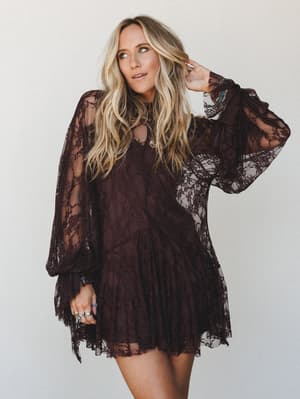 Barley Tiered Dress: Chocolate