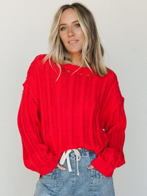 Through it All Sweater: through-it-all-sweater-red-orange/Red Orange